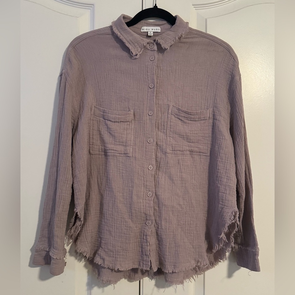 Miou Muse Women’s Lavender Fringe Top